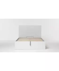 Letto 1 piazza e mezza "hi box" bianco con rete e contenitore, 120x190 cm